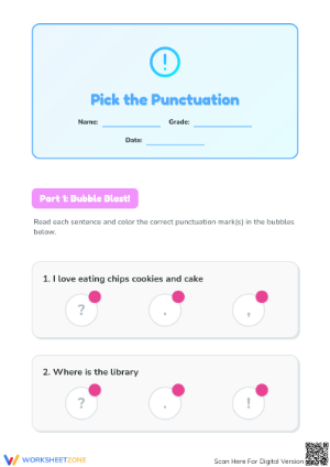 Pick the Punctuation Level 4 | Essential Grade 2 Worksheet