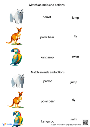 Macthing animals and actions