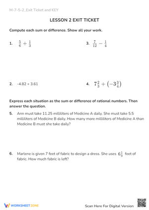 M-7-5-2_Exit Ticket and KEY
