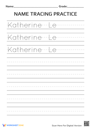 Name Tracing Sheet for Early Learners