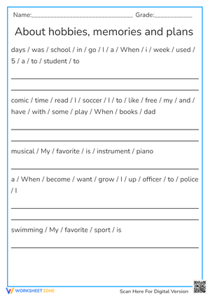 About hobbies, memories and plans