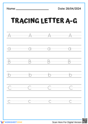 TRACING LETTER A-G