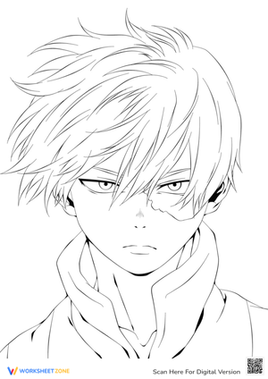 Todoroki (My Hero Academia) Coloring Page - Anime Art Fun!