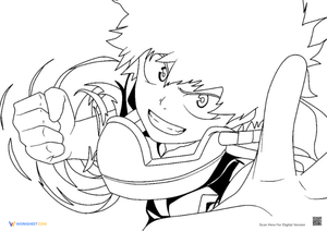 My Hero Academia: Midoriya Power-Up Coloring Page