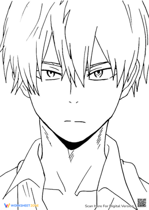 Todoroki Anime Character Coloring Page - My Hero Academia Fun