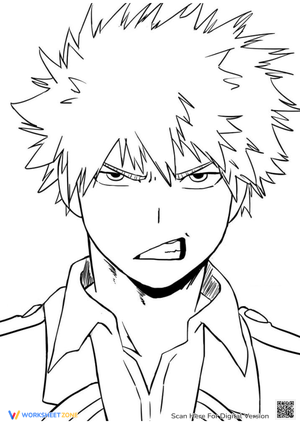 Bakugo Coloring Page - My Hero Academia Printable Activity