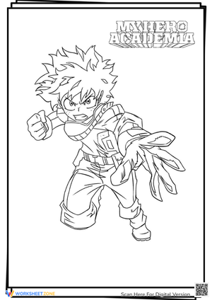 My Hero Academia Coloring Page - Deku