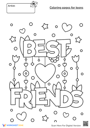Best Friends Coloring Page