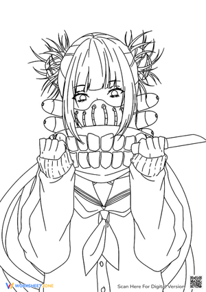 Toga Himiko Coloring Page - My Hero Academia Anime Art Fun