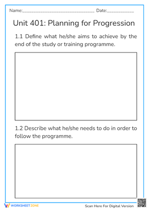 Unit 401 - Planning for progresion