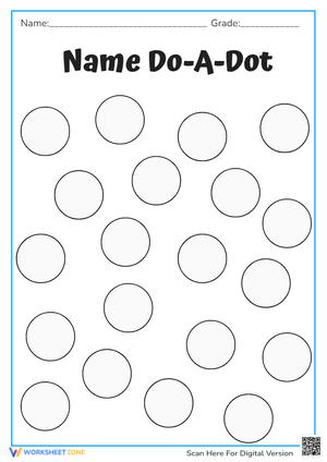 Printable Name Do-A-Dot Worksheet for Preschool