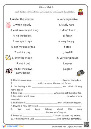 Idioms Matching: Learn English Expressions in Context