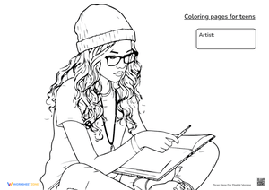 Girl Coloring Pages for Teens