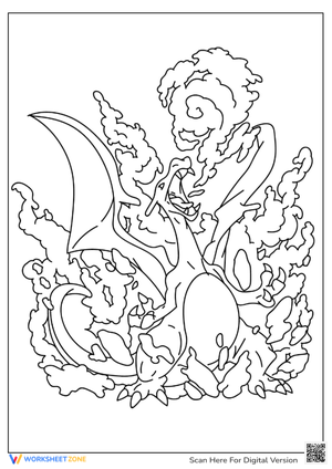 Charizard Coloring Page - Fire Breathing Pokémon Fun!