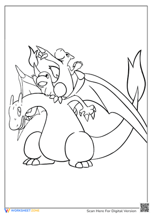 Funny Charizard Coloring Page for Pokémon Fans