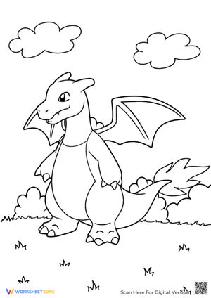 Cute Charizard Coloring Page - Printable Dragon Fun!