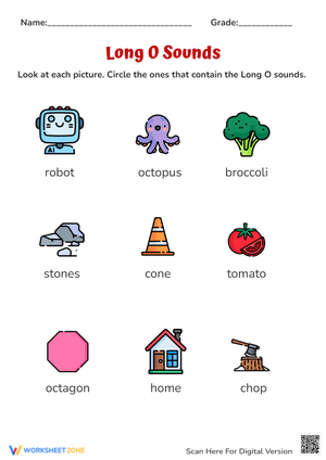 Long O Sound Phonics Activity