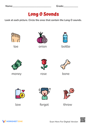 Learn Long O Sounds with Fun Worksheets