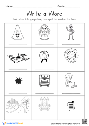 Learn Long O Vowel Sounds with Words