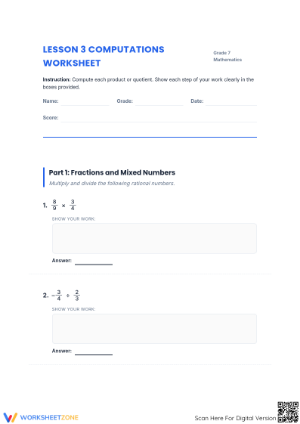 Rational Number Computations | Essential Grade 7 Math