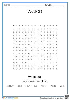 spelling words week 21