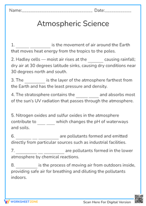Atmospheric Science fill in the blank