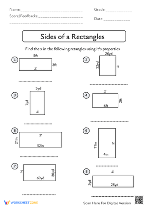 Properties of Rectangles Worksheet 