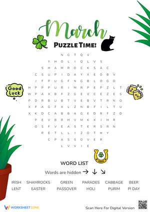 March Word Search: Puzzle Time!