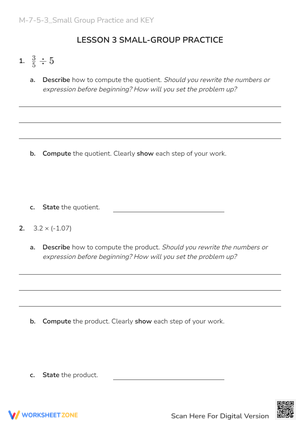 M-7-5-3_Small Group Practice and KEY
