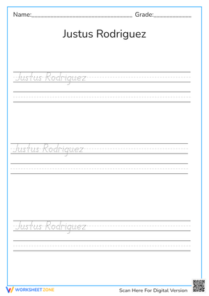 JUSTUS - Handwriting - First and last name