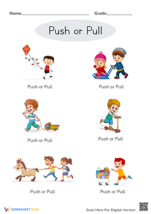 Free Printable & Interactive Push and Pull Worksheets