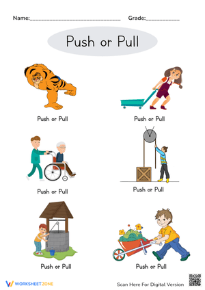 Push or Pull Forces Activity for Kids