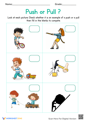 Push or Pull Sorting Activity Worksheet