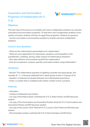 Associative and Commutative Properties of Multiplication (M-3-5-3)