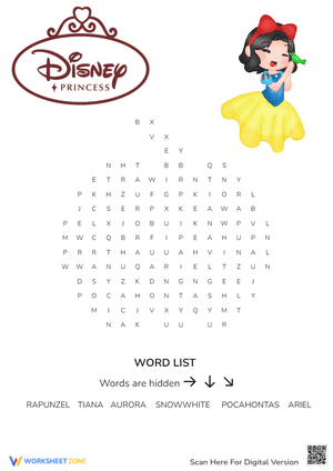Disney Princess Word Search: A Magical Puzzle!