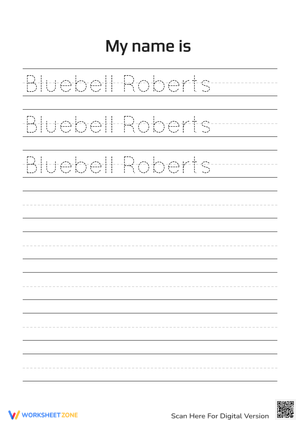 Name Writing Worksheet | Grade K-1 Printable