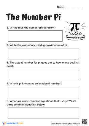 Pi Number Worksheet: Middle School Math Questions & Practice