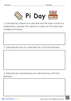 Pi Day Questions Worksheet: Math Fun