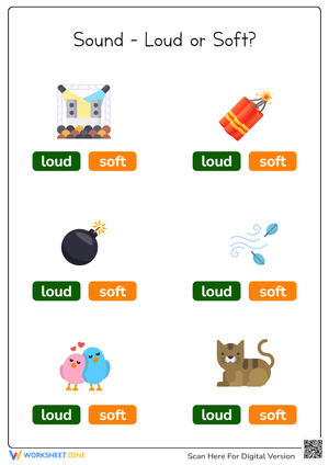 Sound – Loud or Soft? Worksheet