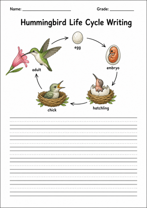 Hummingbird Life Cycle Writing | Grade 4-5 Essential