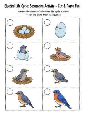 Bluebird Life Cycle Printable — Grade 3 No-Prep Worksheet