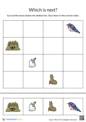 Bluebird Life Cycle Cut & Paste Activity 