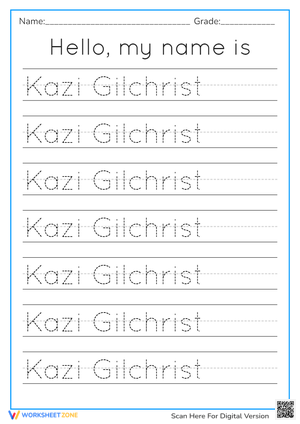 Name Tracing worksheet