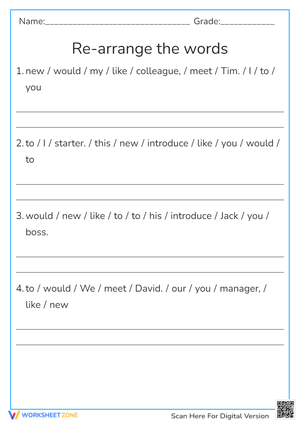 Sentences Scramble