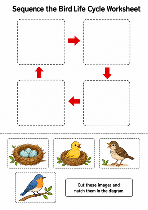 Bird Life Cycle Worksheet | Grade 1 Essential Printable