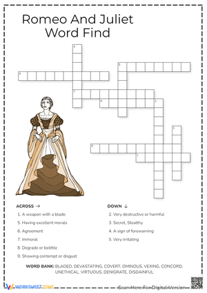 Romeo and Juliet Vocabulary Worksheet
