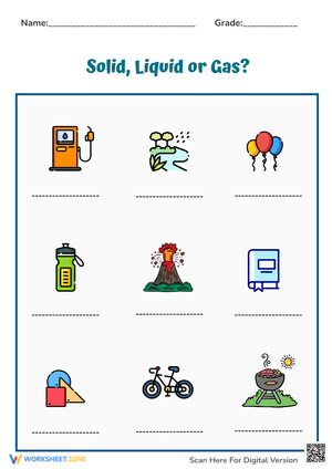 Solid, Liquid, Gas? Science Worksheet - Identify States of Matter!