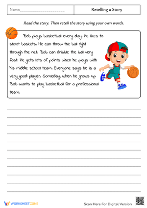 Basketball-Themed Story Retelling Activity