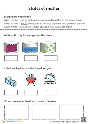 States of Matter Worksheet: Solid, Liquid, Gas - Science Fun!