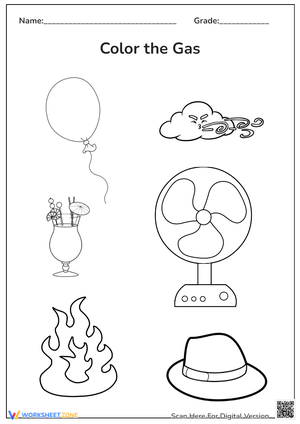 States of Matter - Color the Gas